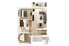 2 Bed, 1 Bath, 903 sq. ft. floor plan